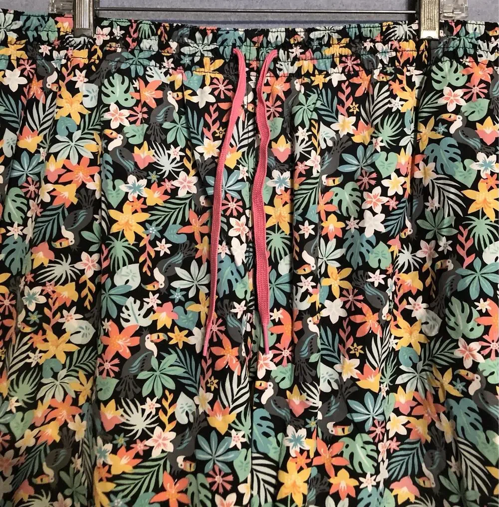 Chubbies Swim Trunks Mens 3XL XXXL Black Floral Toucan Hawaiian Tropical 7